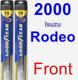 Front Wiper Blade Pack for 2000 Isuzu Rodeo - Hybrid