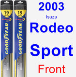 Front Wiper Blade Pack for 2003 Isuzu Rodeo Sport - Hybrid