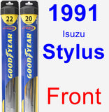 Front Wiper Blade Pack for 1991 Isuzu Stylus - Hybrid