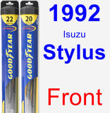 Front Wiper Blade Pack for 1992 Isuzu Stylus - Hybrid