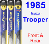 Front & Rear Wiper Blade Pack for 1985 Isuzu Trooper - Hybrid