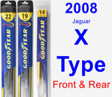 Front & Rear Wiper Blade Pack for 2008 Jaguar X-Type - Hybrid