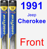 Front Wiper Blade Pack for 1991 Jeep Cherokee - Hybrid