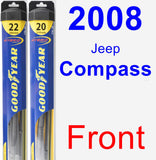 Front Wiper Blade Pack for 2008 Jeep Compass - Hybrid