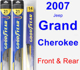 Front & Rear Wiper Blade Pack for 2007 Jeep Grand Cherokee - Hybrid