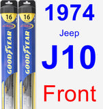 Front Wiper Blade Pack for 1974 Jeep J10 - Hybrid