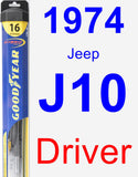 Driver Wiper Blade for 1974 Jeep J10 - Hybrid