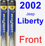 Front Wiper Blade Pack for 2002 Jeep Liberty - Hybrid