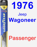 Passenger Wiper Blade for 1976 Jeep Wagoneer - Hybrid