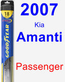 Passenger Wiper Blade for 2007 Kia Amanti - Hybrid