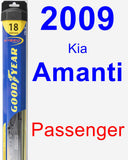 Passenger Wiper Blade for 2009 Kia Amanti - Hybrid