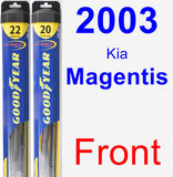 Front Wiper Blade Pack for 2003 Kia Magentis - Hybrid