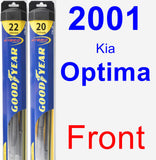 Front Wiper Blade Pack for 2001 Kia Optima - Hybrid