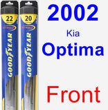 Front Wiper Blade Pack for 2002 Kia Optima - Hybrid