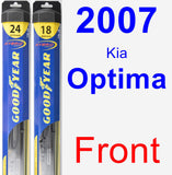 Front Wiper Blade Pack for 2007 Kia Optima - Hybrid