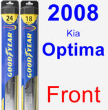 Front Wiper Blade Pack for 2008 Kia Optima - Hybrid