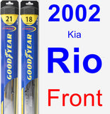 Front Wiper Blade Pack for 2002 Kia Rio - Hybrid