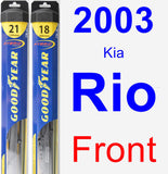 Front Wiper Blade Pack for 2003 Kia Rio - Hybrid