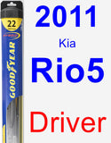 Driver Wiper Blade for 2011 Kia Rio5 - Hybrid