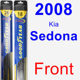 Front Wiper Blade Pack for 2008 Kia Sedona - Hybrid