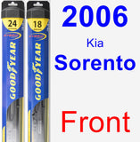 Front Wiper Blade Pack for 2006 Kia Sorento - Hybrid