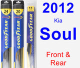 Front & Rear Wiper Blade Pack for 2012 Kia Soul - Hybrid