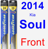 Front Wiper Blade Pack for 2014 Kia Soul - Hybrid