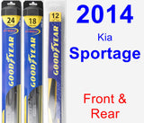 Front & Rear Wiper Blade Pack for 2014 Kia Sportage - Hybrid