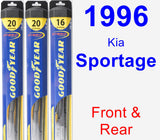 Front & Rear Wiper Blade Pack for 1996 Kia Sportage - Hybrid