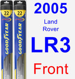 Front Wiper Blade Pack for 2005 Land Rover LR3 - Hybrid