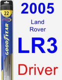 Driver Wiper Blade for 2005 Land Rover LR3 - Hybrid