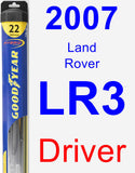 Driver Wiper Blade for 2007 Land Rover LR3 - Hybrid