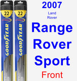 Front Wiper Blade Pack for 2007 Land Rover Range Rover Sport - Hybrid