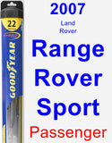 Passenger Wiper Blade for 2007 Land Rover Range Rover Sport - Hybrid