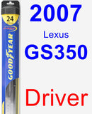 Driver Wiper Blade for 2007 Lexus GS350 - Hybrid