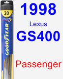 Passenger Wiper Blade for 1998 Lexus GS400 - Hybrid