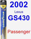 Passenger Wiper Blade for 2002 Lexus GS430 - Hybrid