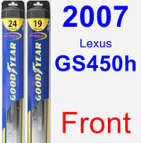 Front Wiper Blade Pack for 2007 Lexus GS450h - Hybrid