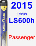 Passenger Wiper Blade for 2015 Lexus LS600h - Hybrid