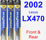 Front & Rear Wiper Blade Pack for 2002 Lexus LX470 - Hybrid