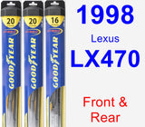 Front & Rear Wiper Blade Pack for 1998 Lexus LX470 - Hybrid