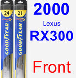 Front Wiper Blade Pack for 2000 Lexus RX300 - Hybrid