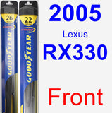 Front Wiper Blade Pack for 2005 Lexus RX330 - Hybrid