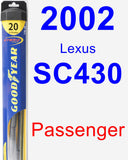 Passenger Wiper Blade for 2002 Lexus SC430 - Hybrid