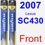 Front Wiper Blade Pack for 2007 Lexus SC430 - Hybrid