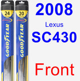 Front Wiper Blade Pack for 2008 Lexus SC430 - Hybrid