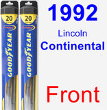 Front Wiper Blade Pack for 1992 Lincoln Continental - Hybrid