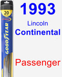 Passenger Wiper Blade for 1993 Lincoln Continental - Hybrid