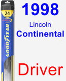 Driver Wiper Blade for 1998 Lincoln Continental - Hybrid