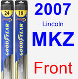 Front Wiper Blade Pack for 2007 Lincoln MKZ - Hybrid